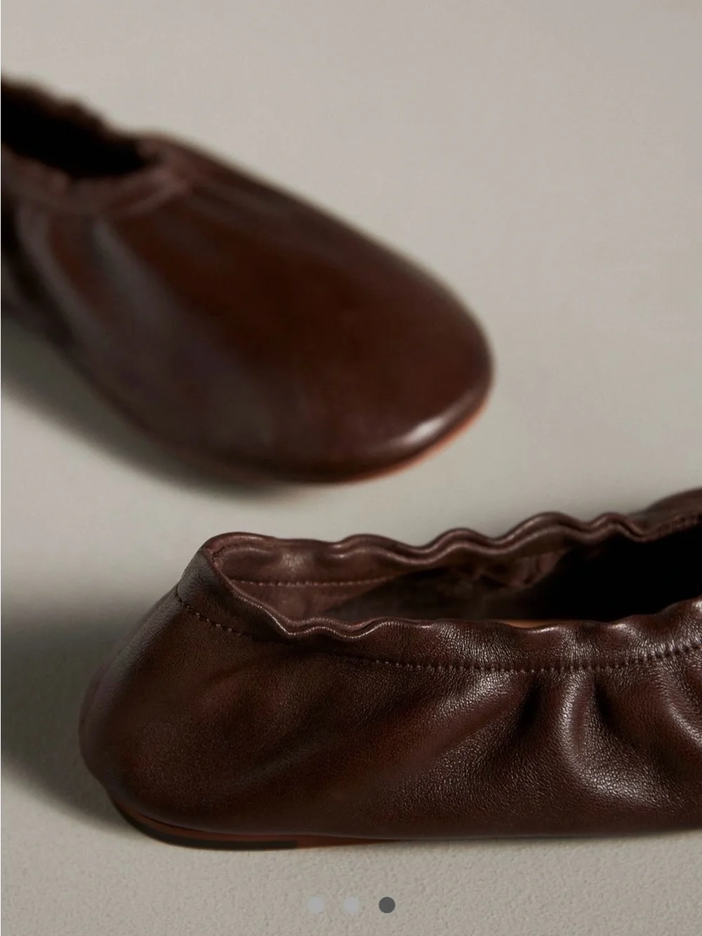 PILCRO (Anthropologie) leather brown Glove Ballet flats size 9 - Picture 3 of 6